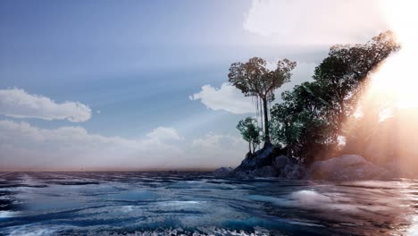 Rocky-Island-with-Trees-as-Ocean